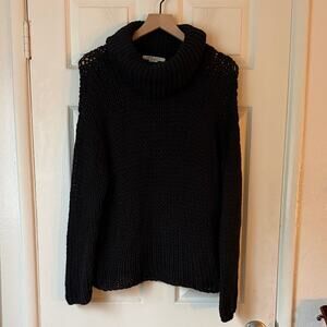 Bella Luxx Black Knit Turtleneck Sweater Alpaca Blend size small